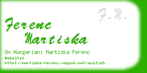 ferenc martiska business card